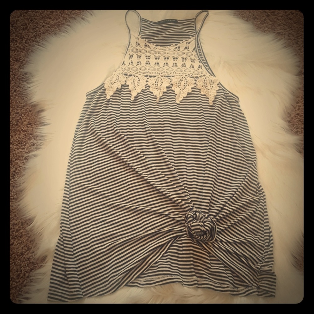 Striped Crochet Tank